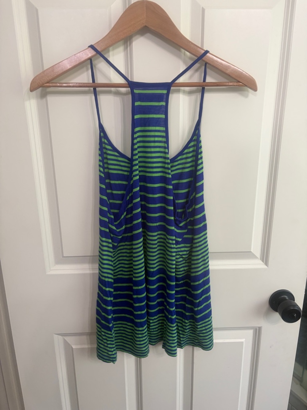 Madewell Blue & Green Striped women’s size L Racerback tank top. Vintage 2013. - Picture 3 of 6